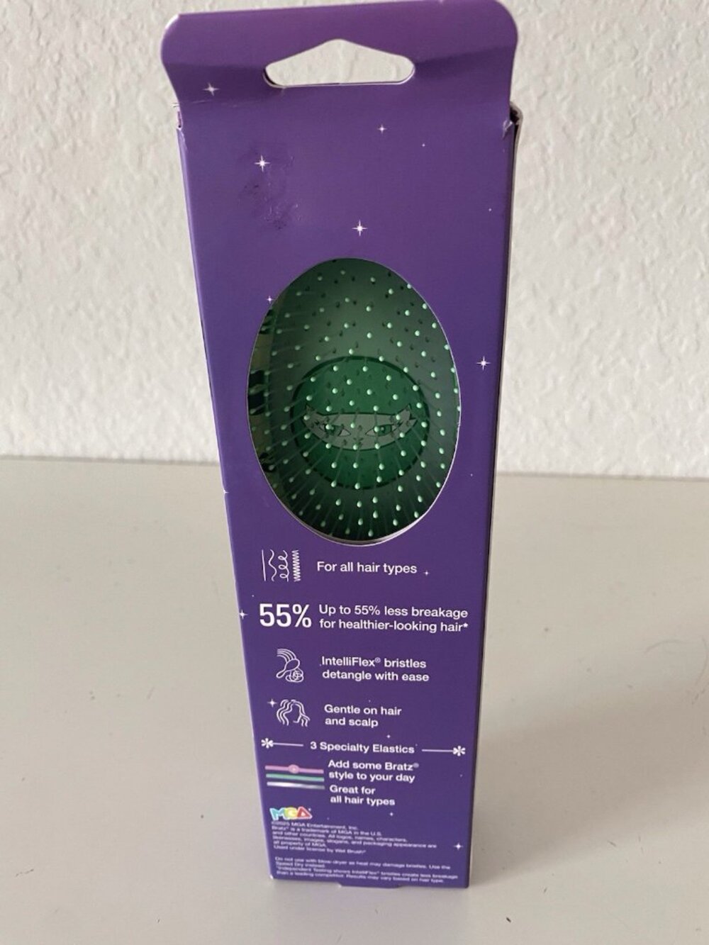 Wet Brush Bratz JADE Original Detangler & 3 Specialty Hair Elastics Wet Or Dry - Picture 5 of 9